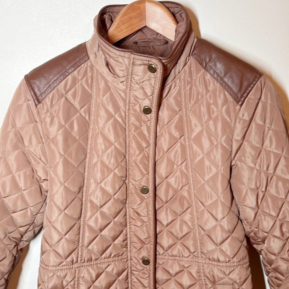 Ralph Lauren Quilted Jacket Faux Leather - Picture 3 of 11